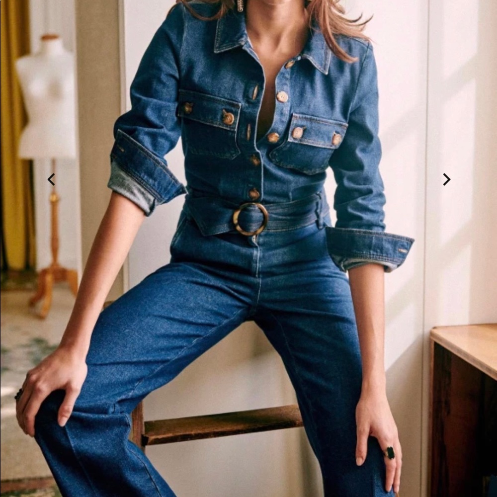 Sezane brooklyn denim jumpsuit